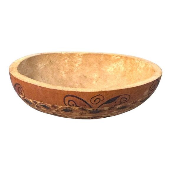 Handcrafted Carved African Safari Animals Gourd Wall Art Intricate Floral Design - Picture 2 of 7